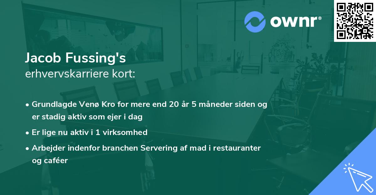 Jacob Fussing's erhvervskarriere kort