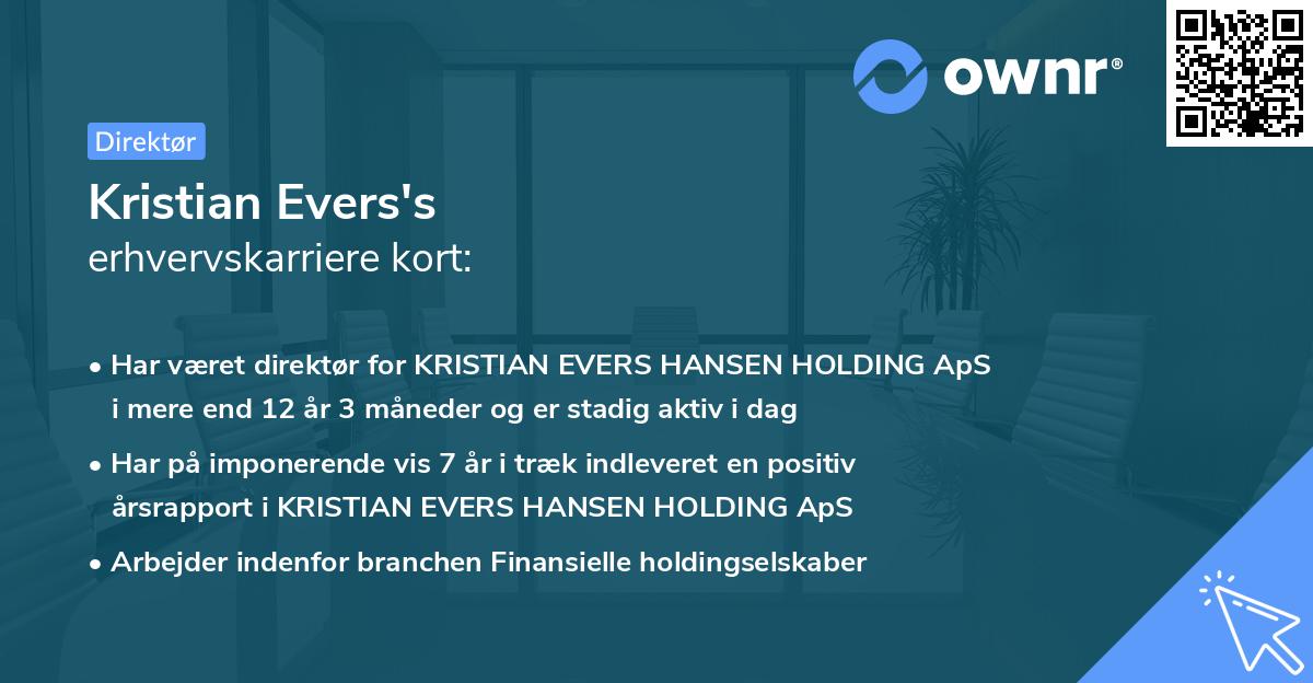 Kristian Evers's erhvervskarriere kort