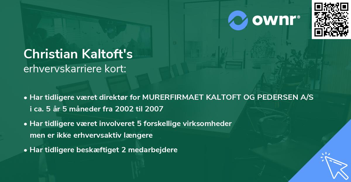 Christian Kaltoft's erhvervskarriere kort