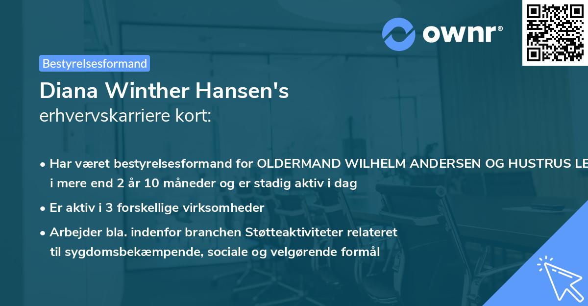 Diana Winther Hansen's erhvervskarriere kort
