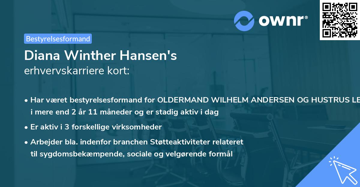 Diana Winther Hansen's erhvervskarriere kort
