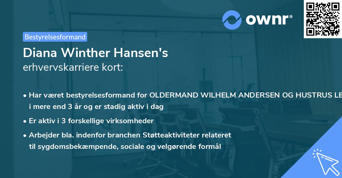Diana Winther Hansen's erhvervskarriere kort