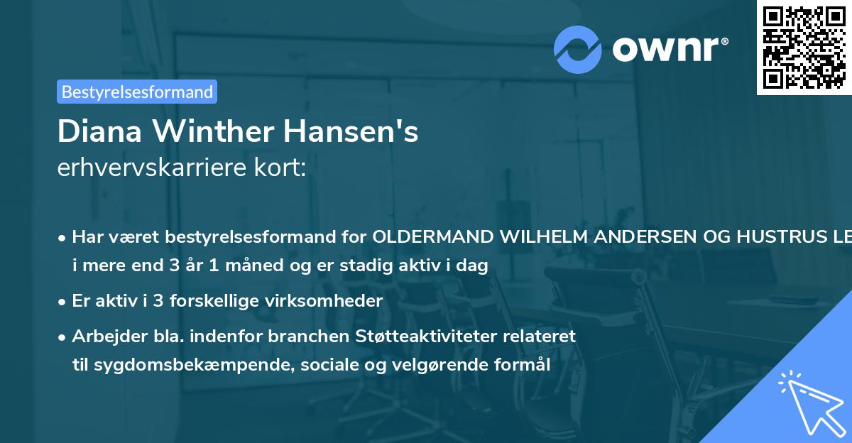 Diana Winther Hansen's erhvervskarriere kort