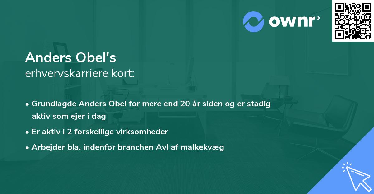 Anders Obel's erhvervskarriere kort