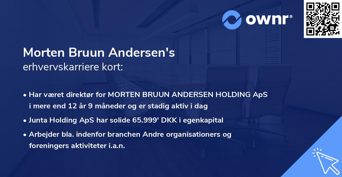 Morten Bruun Andersen's erhvervskarriere kort