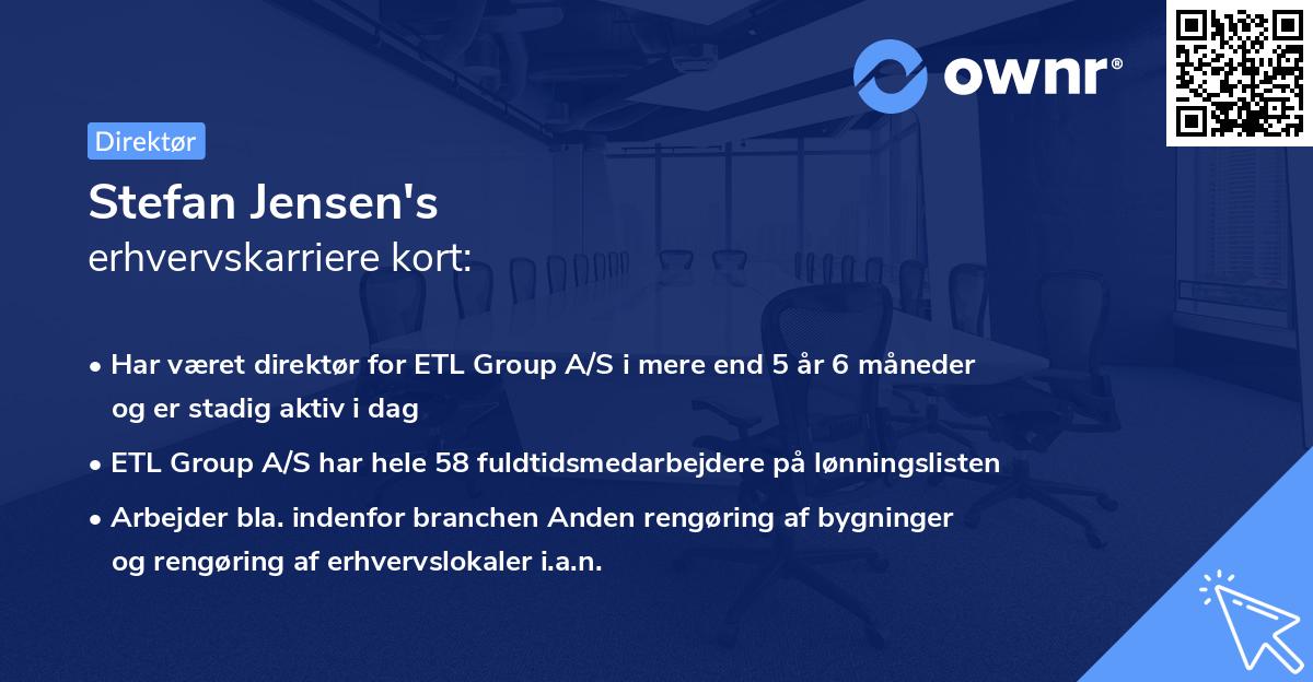 Stefan Jensen's erhvervskarriere kort