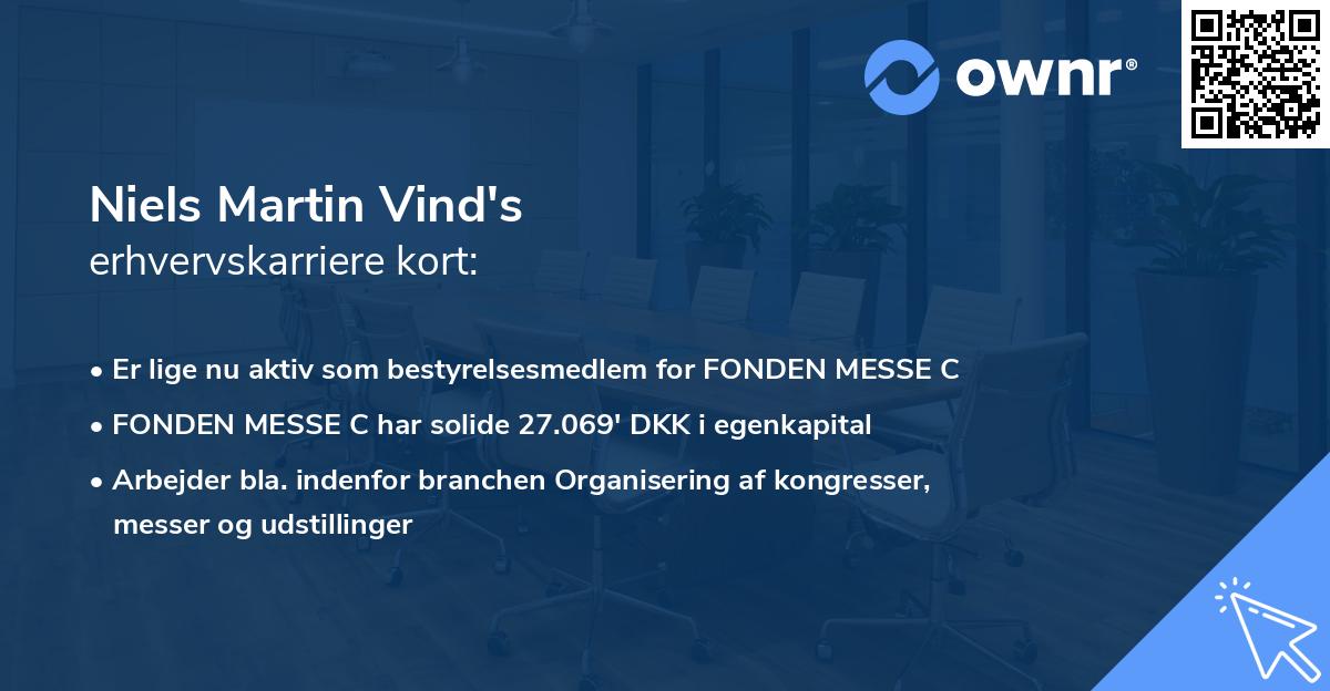 Niels Martin Vind's erhvervskarriere kort