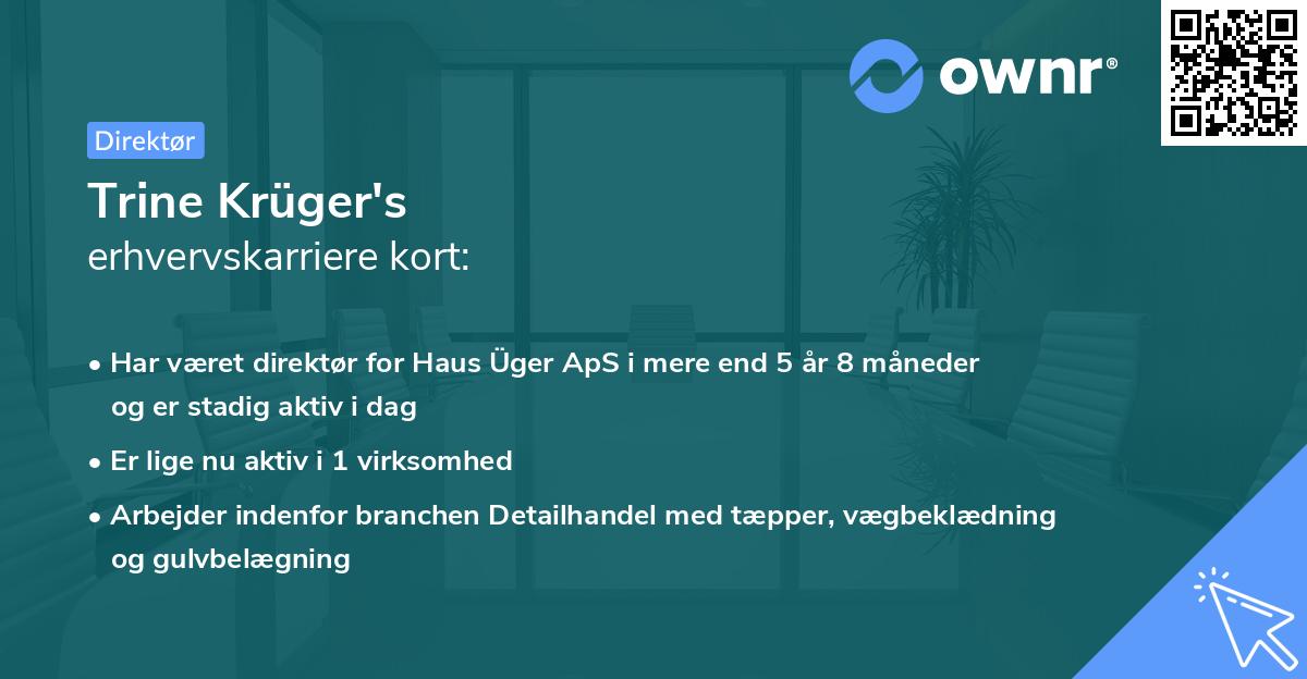 Trine Krüger's erhvervskarriere kort