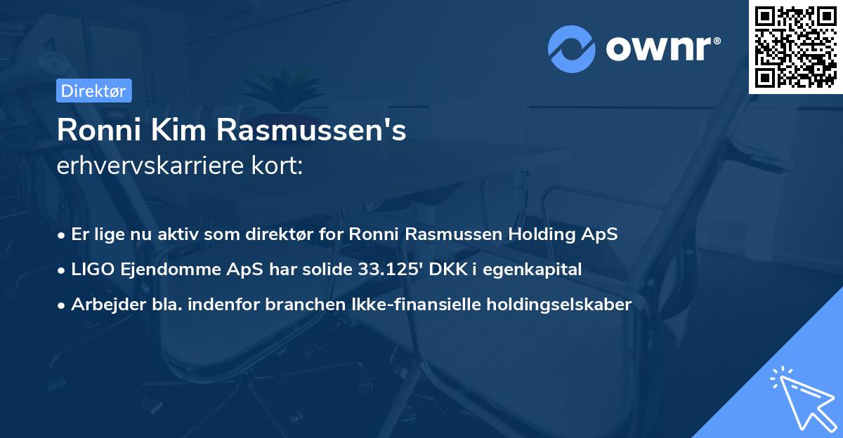 Ronni Kim Rasmussen's erhvervskarriere kort