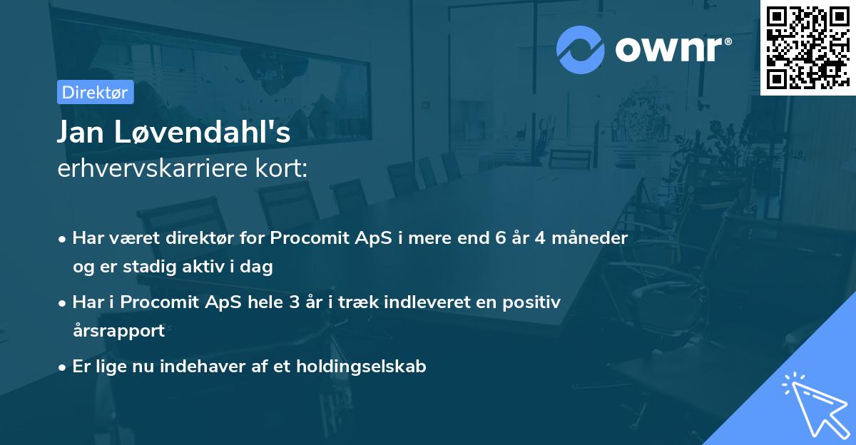 Jan Løvendahl's erhvervskarriere kort