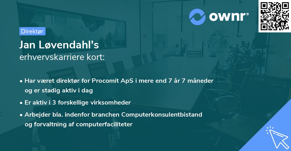 Jan Løvendahl's erhvervskarriere kort