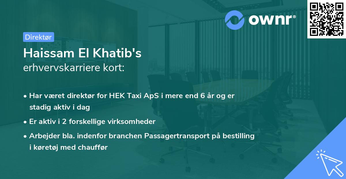 Haissam El Khatib's erhvervskarriere kort