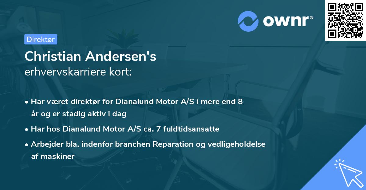 Christian Andersen's erhvervskarriere kort