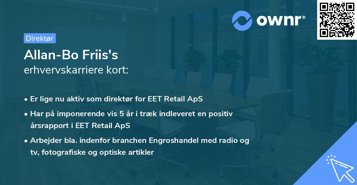 Allan-Bo Friis's erhvervskarriere kort