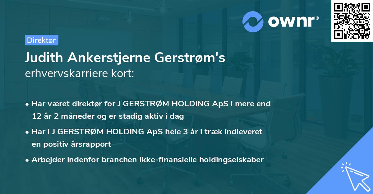 Judith Ankerstjerne Gerstrøm's erhvervskarriere kort