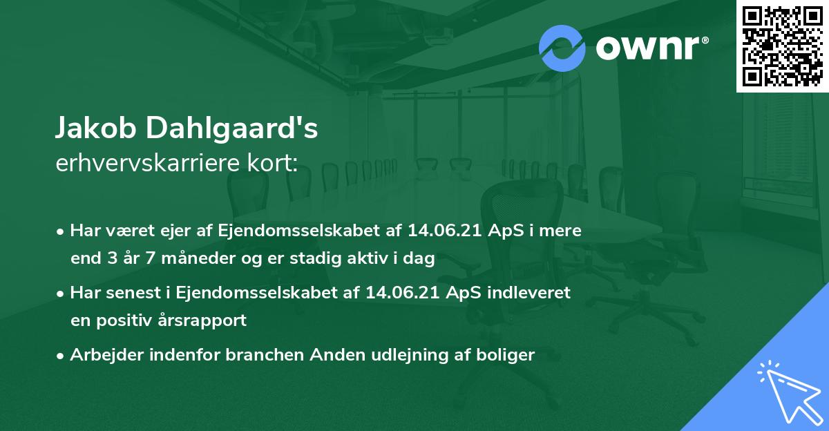 Jakob Dahlgaard's erhvervskarriere kort