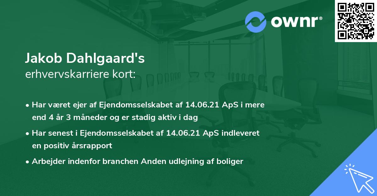 Jakob Dahlgaard's erhvervskarriere kort