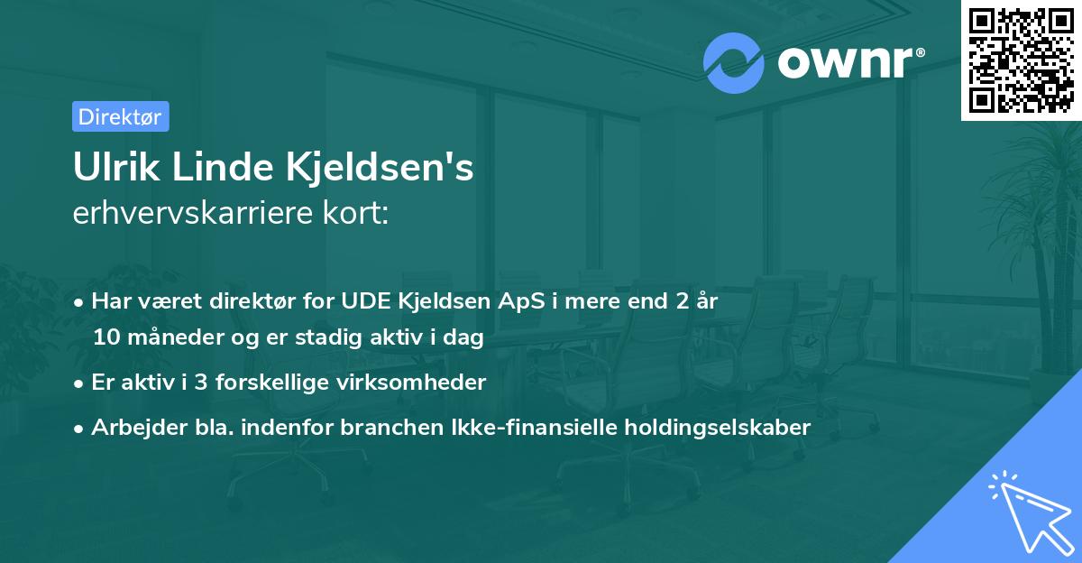 Ulrik Linde Kjeldsen's erhvervskarriere kort