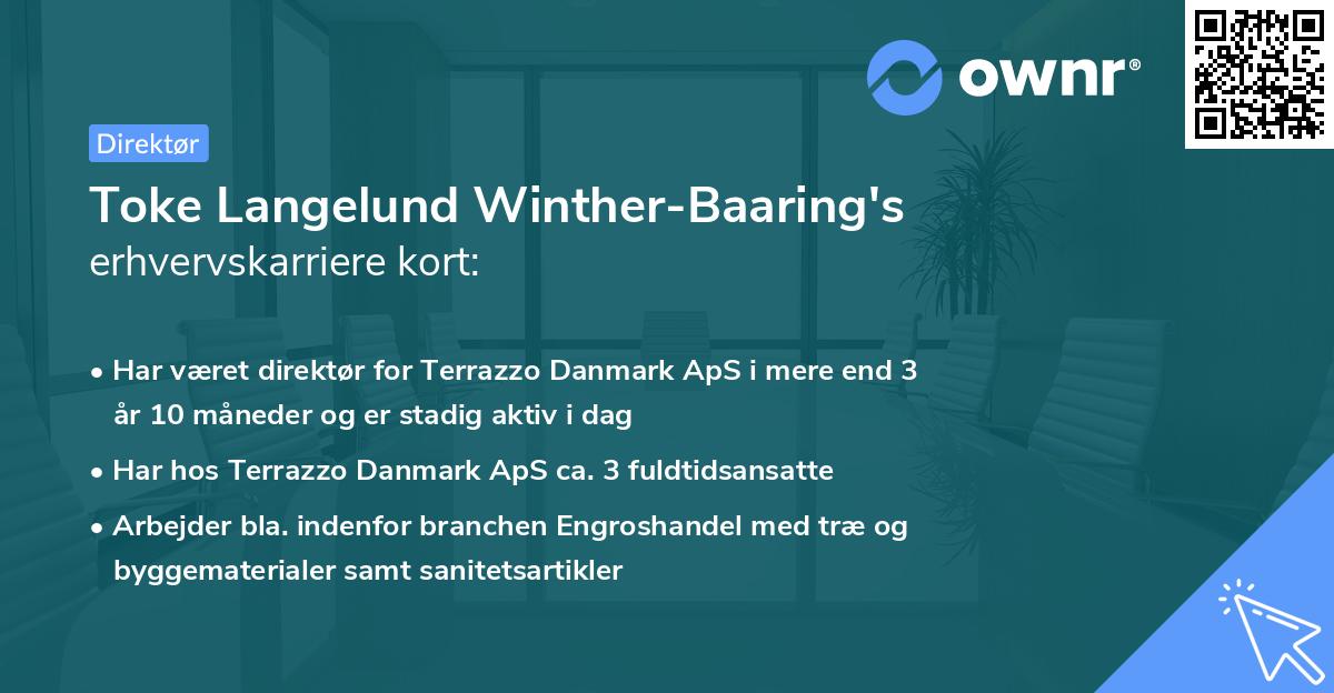 Toke Langelund Winther-Baaring's erhvervskarriere kort