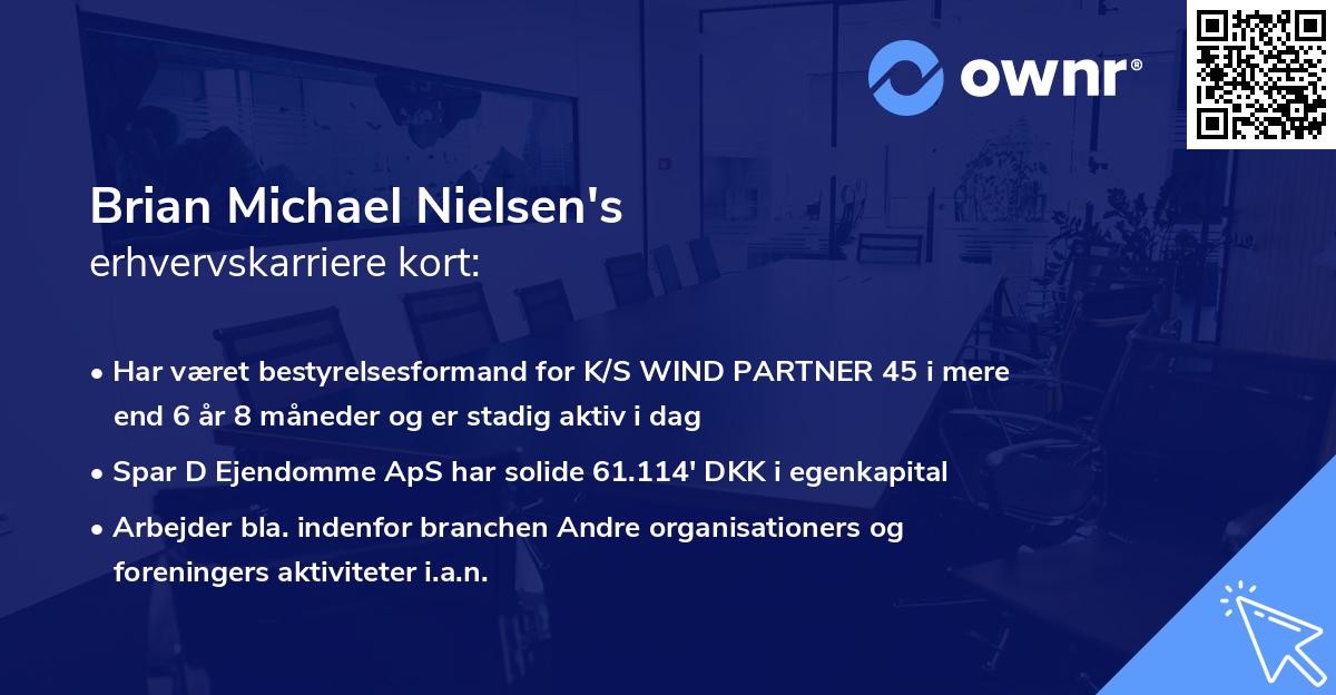 Brian Michael Nielsen's erhvervskarriere kort