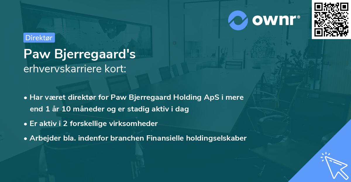 Paw Bjerregaard's erhvervskarriere kort