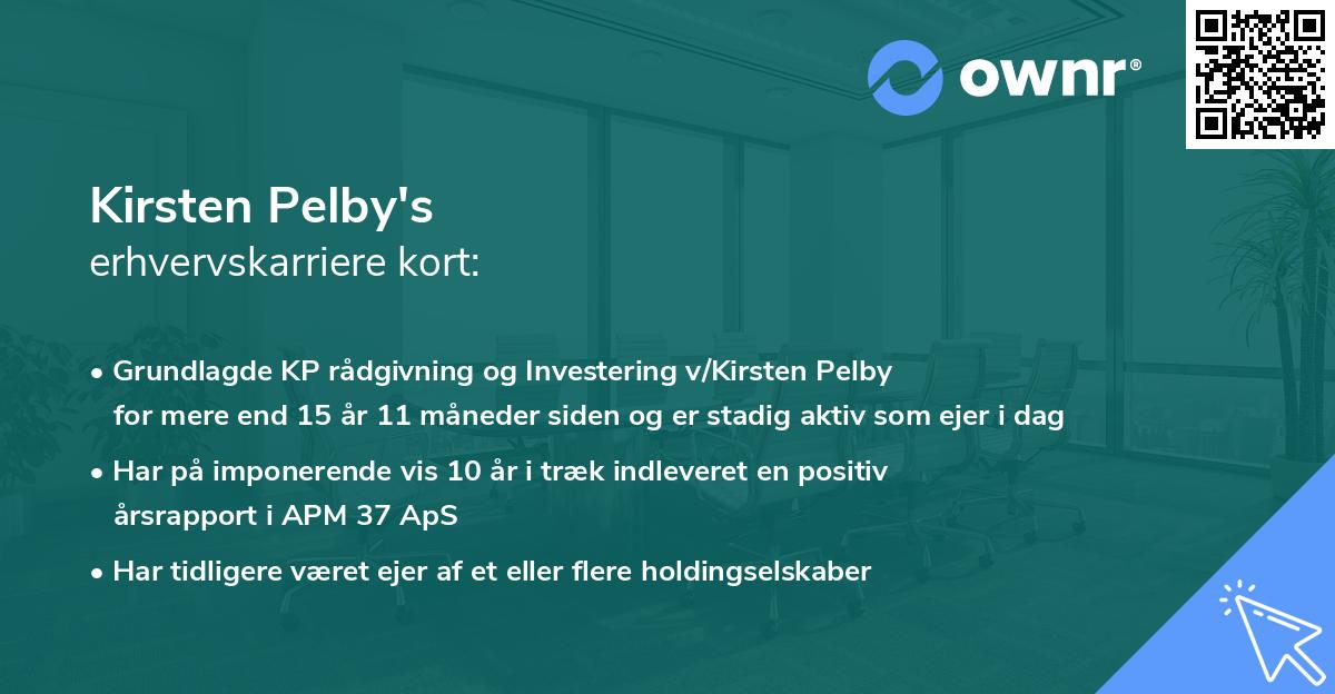 Kirsten Pelby's erhvervskarriere kort