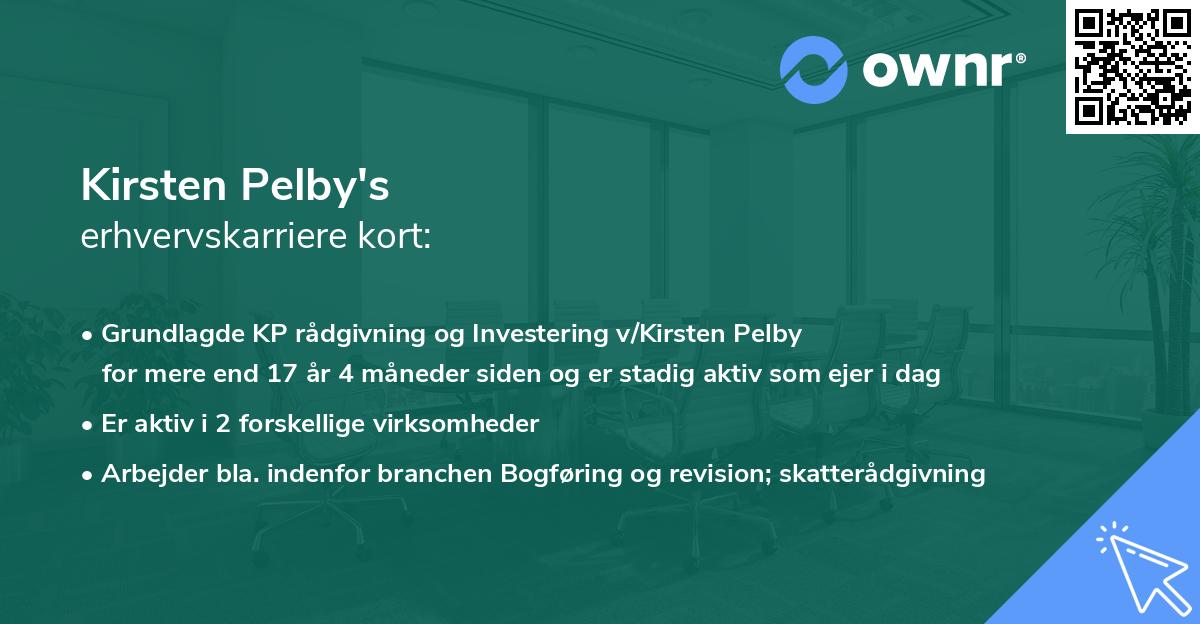 Kirsten Pelby's erhvervskarriere kort