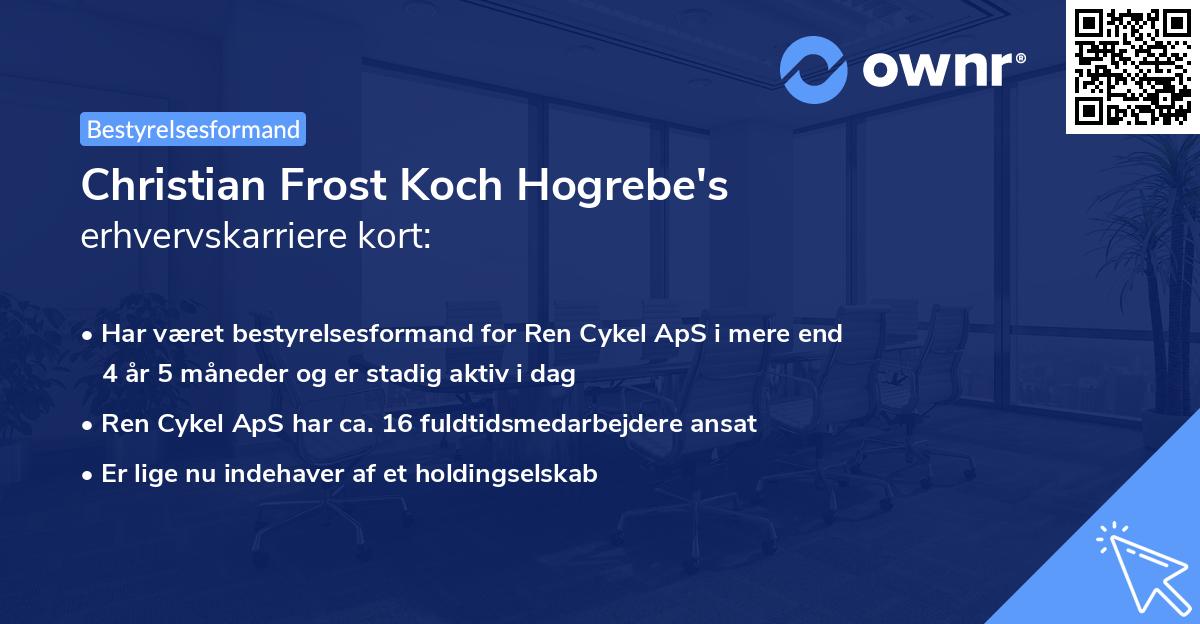 Christian Frost Koch Hogrebe's erhvervskarriere kort