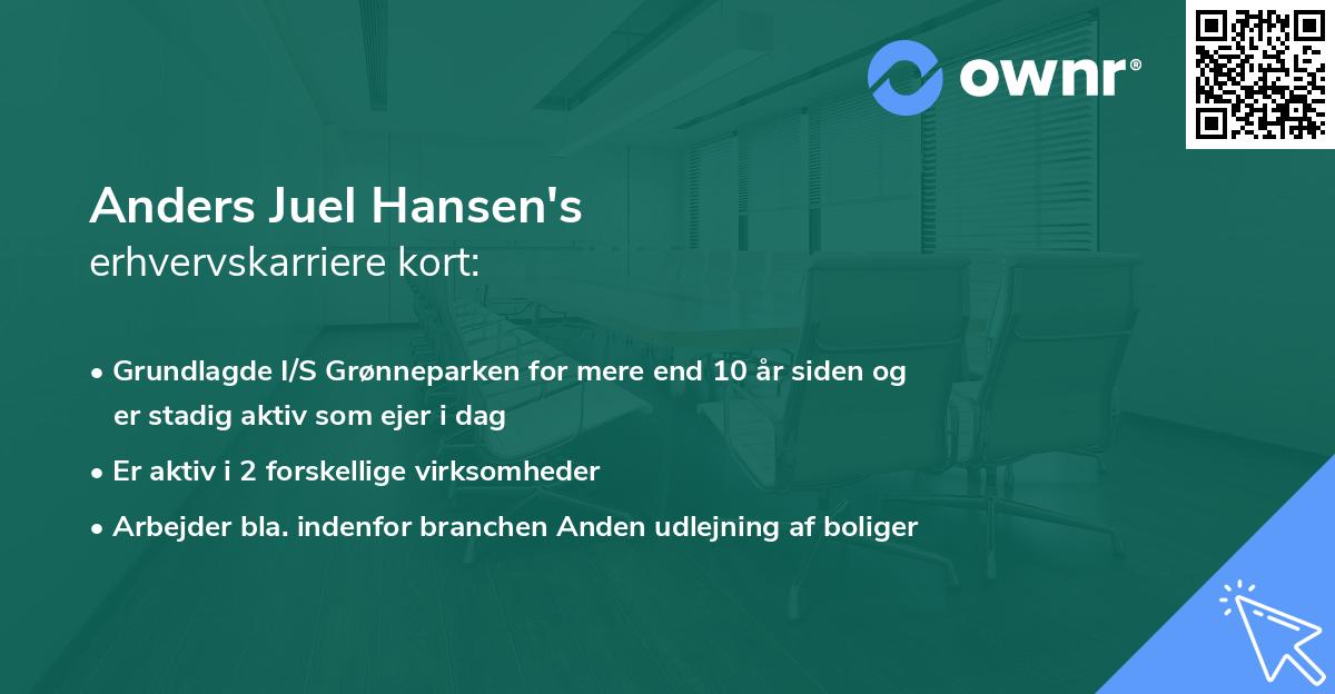 Anders Juel Hansen's erhvervskarriere kort