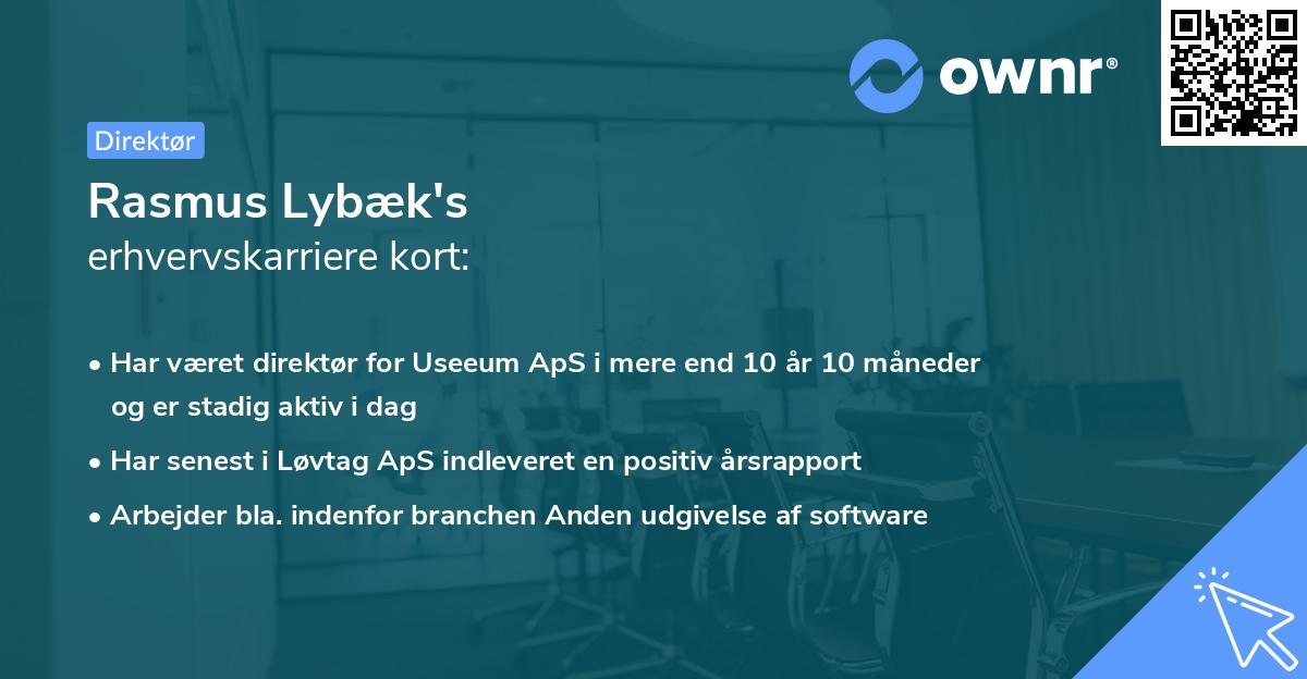 Rasmus Lybæk's erhvervskarriere kort