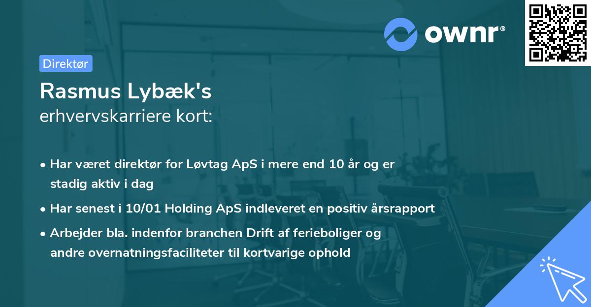 Rasmus Lybæk's erhvervskarriere kort
