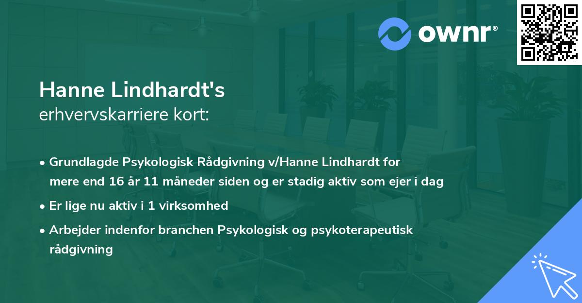 Hanne Lindhardt's erhvervskarriere kort