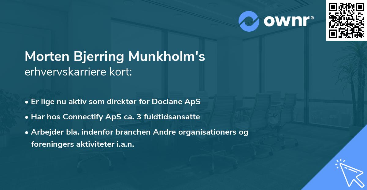 Morten Bjerring Munkholm's erhvervskarriere kort
