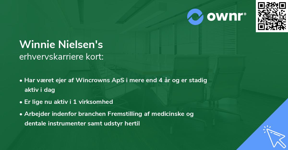 Winnie Nielsen's erhvervskarriere kort