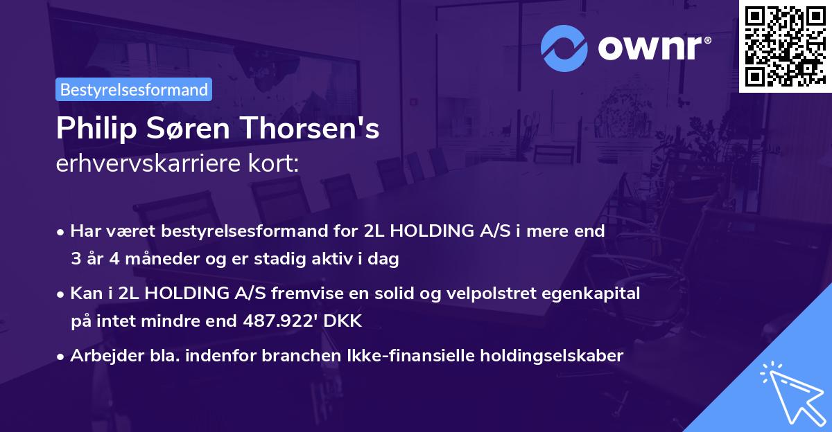 Philip Søren Thorsen's erhvervskarriere kort