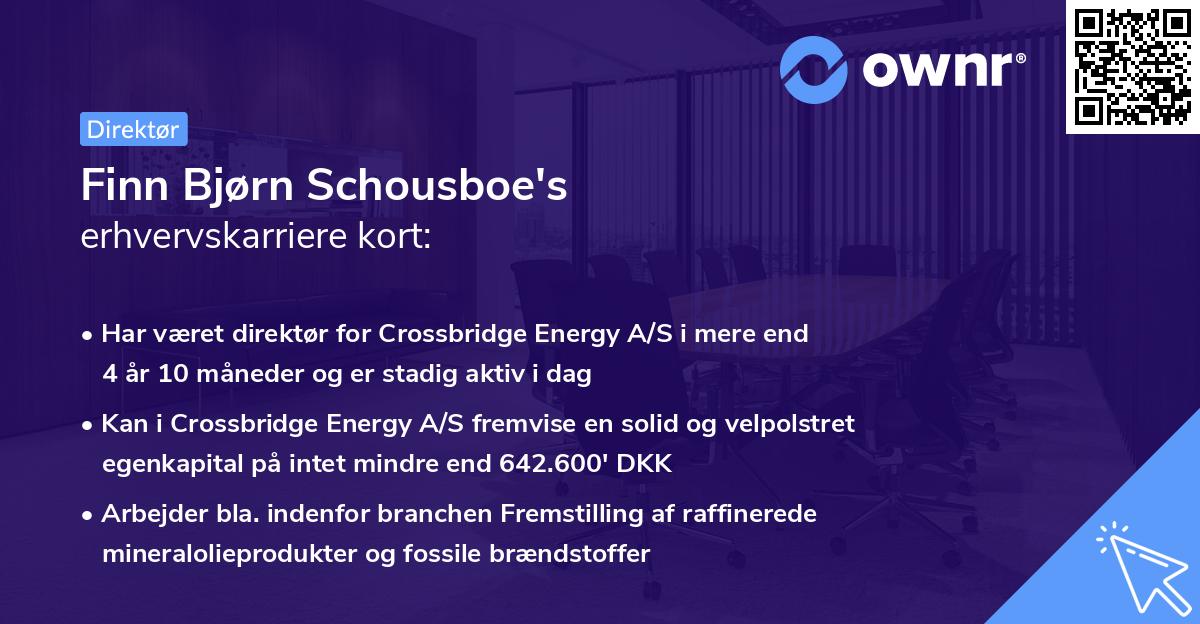 Finn Bjørn Schousboe's erhvervskarriere kort