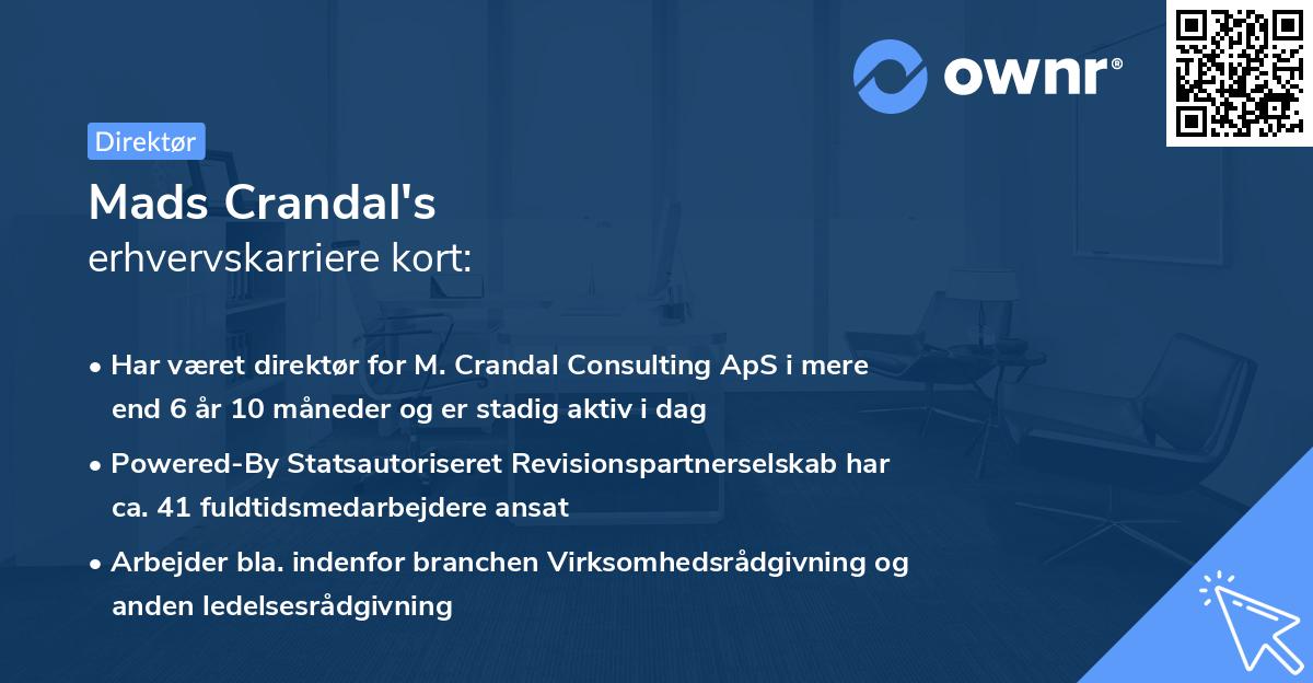 Mads Crandal's erhvervskarriere kort