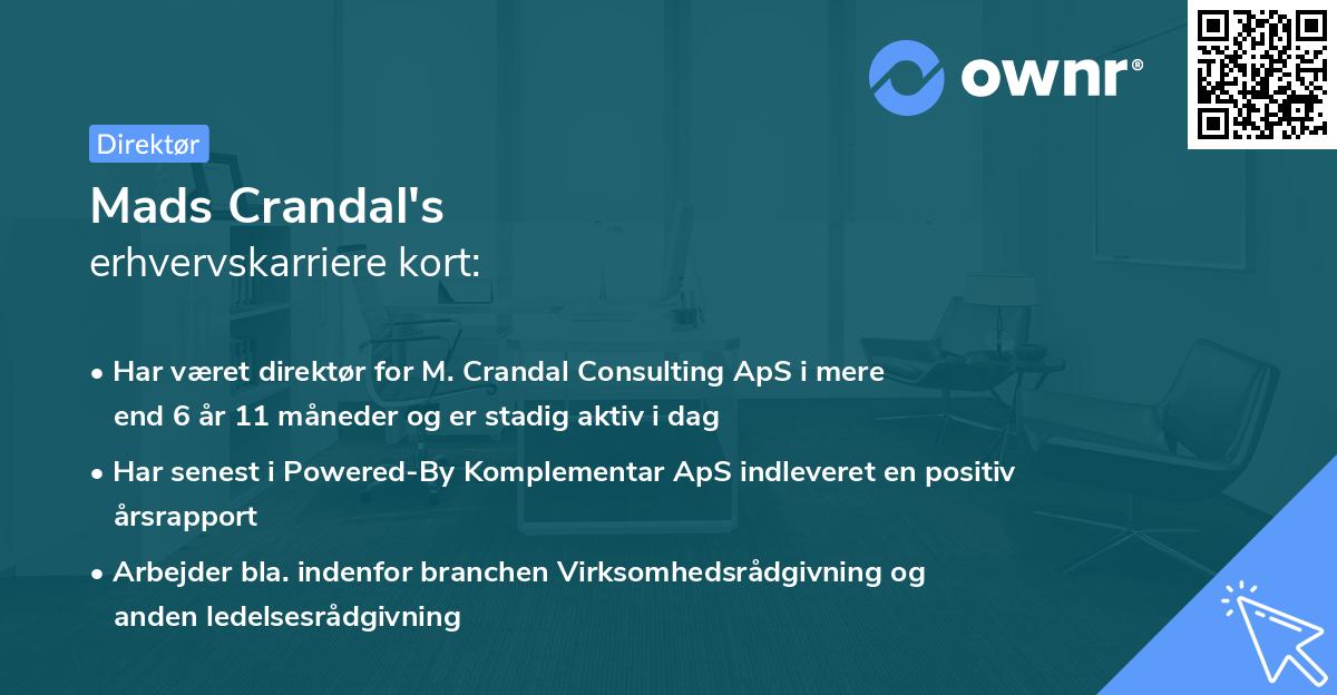 Mads Crandal's erhvervskarriere kort