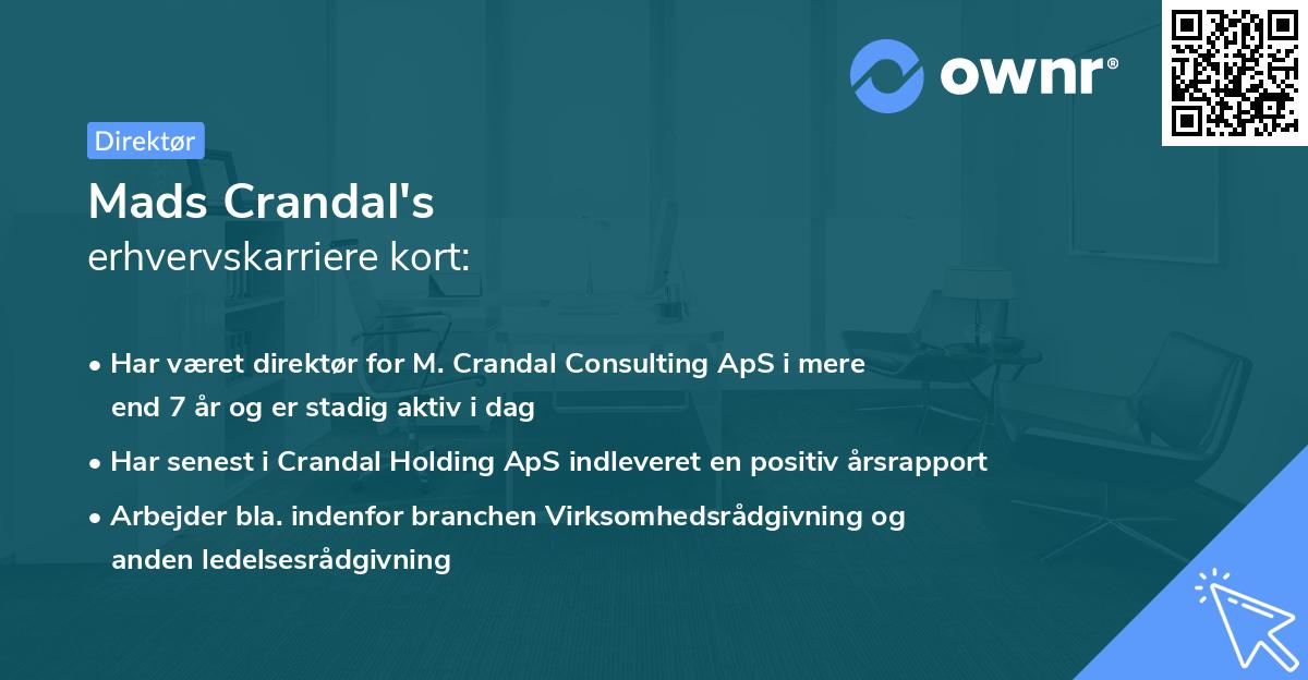 Mads Crandal's erhvervskarriere kort