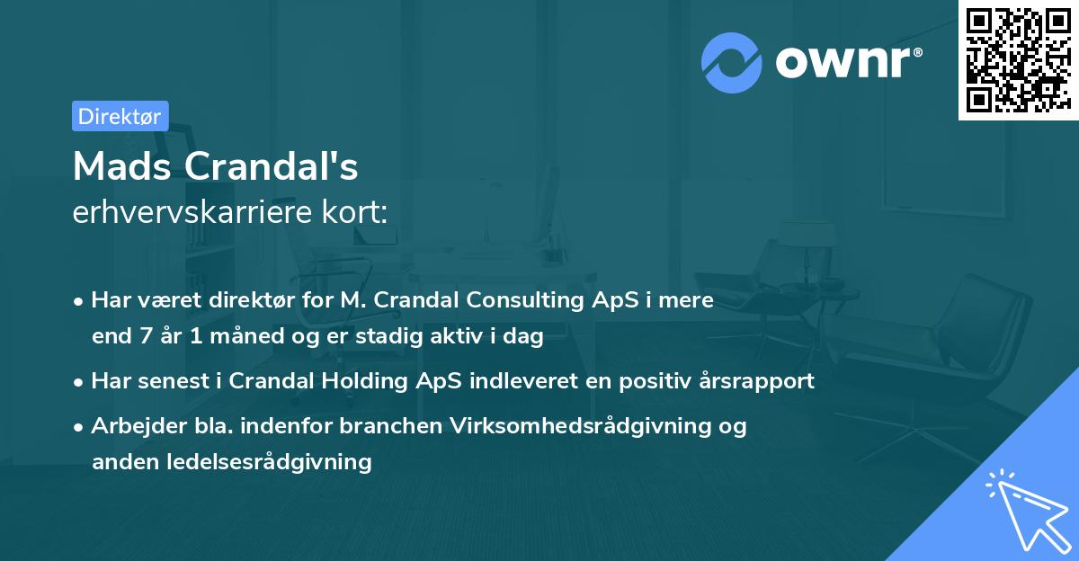 Mads Crandal's erhvervskarriere kort