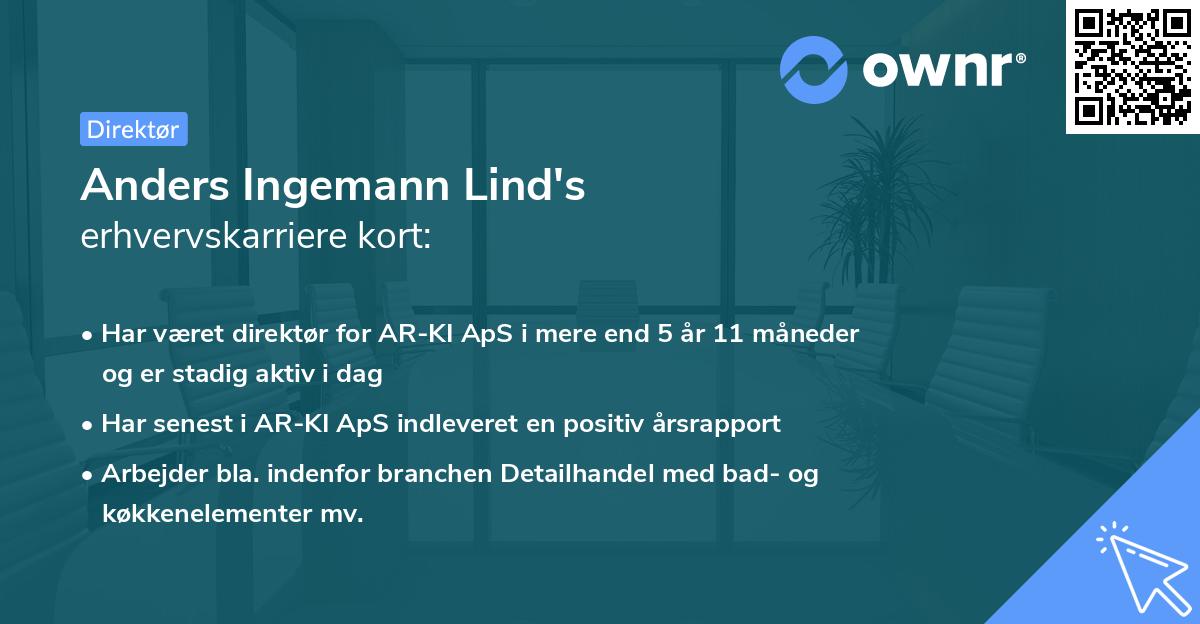 Anders Ingemann Lind's erhvervskarriere kort