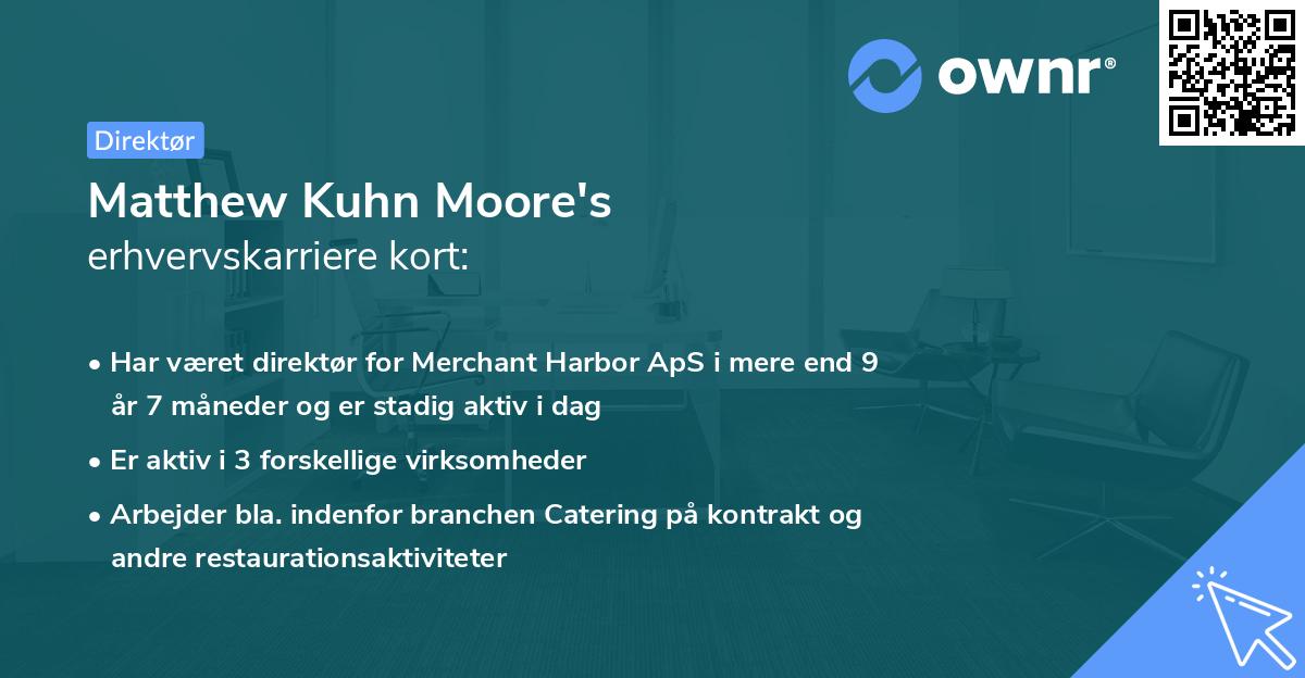 Matthew Kuhn Moore's erhvervskarriere kort