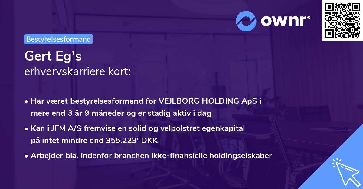 Gert Eg's erhvervskarriere kort