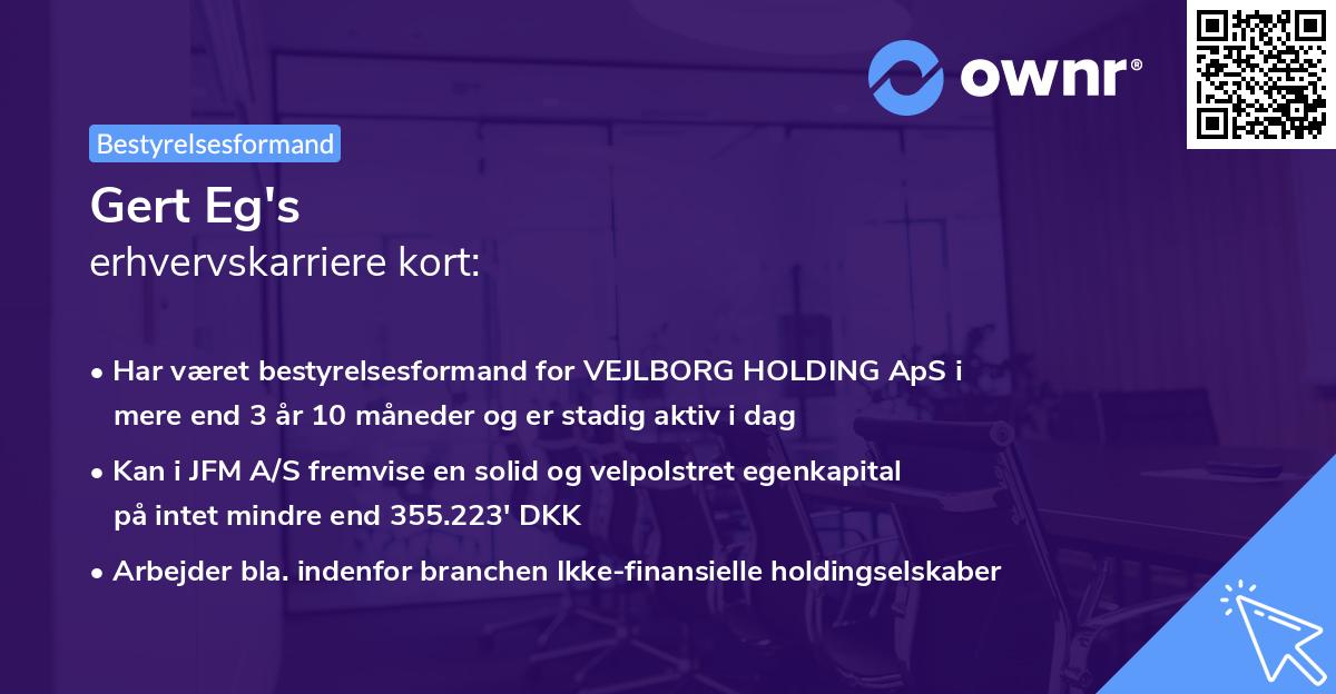 Gert Eg's erhvervskarriere kort