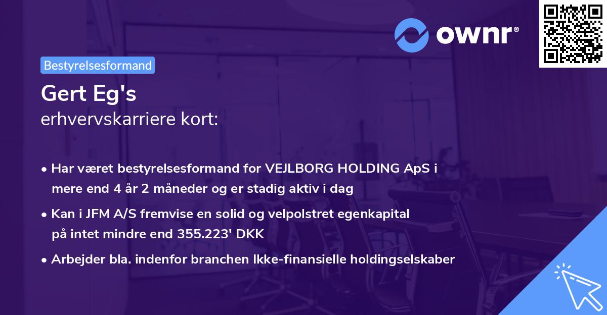 Gert Eg's erhvervskarriere kort