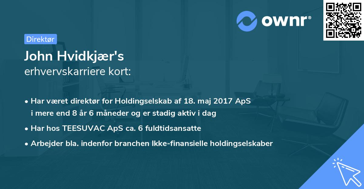 John Hvidkjær's erhvervskarriere kort