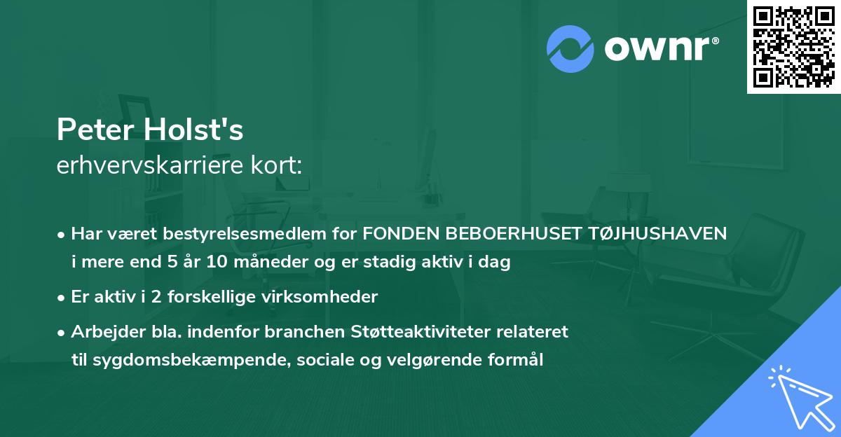 Peter Holst's erhvervskarriere kort