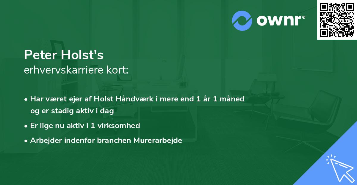 Peter Holst's erhvervskarriere kort
