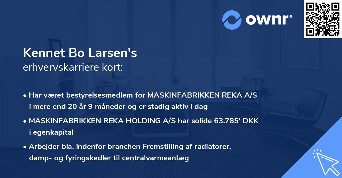 Kennet Bo Larsen's erhvervskarriere kort
