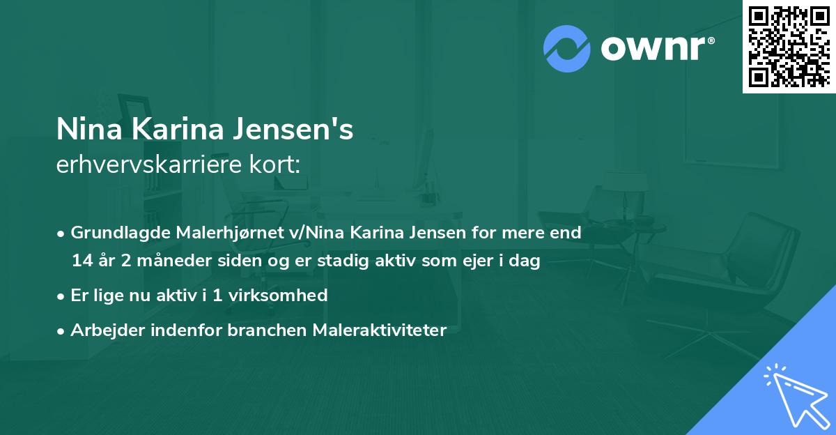Nina Karina Jensen's erhvervskarriere kort